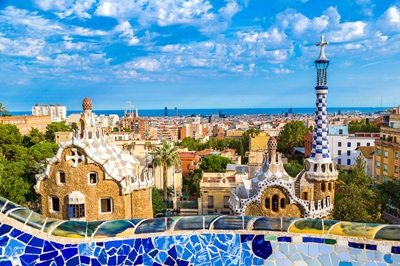 Park Guell in Barcelona, Spain